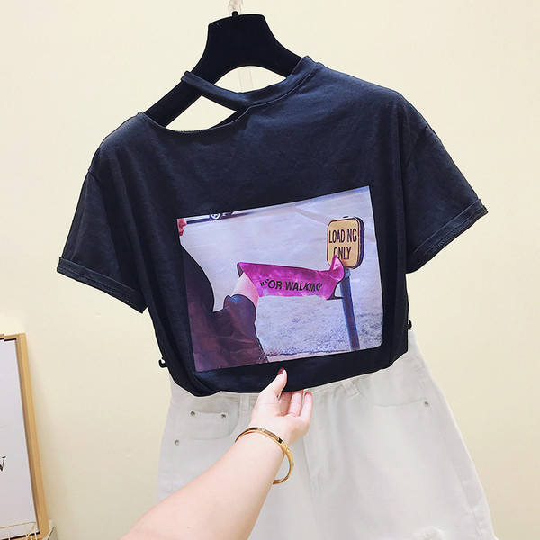 Tricou de dama modern cu imprimeu in trei culori