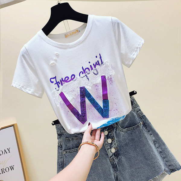 Tricou de dama modern cu maneca scurta si dantela in trei culori