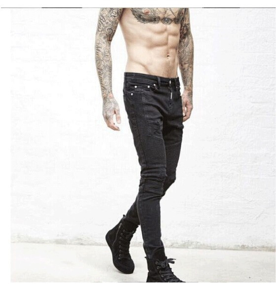 Blugi barbatesti eleganti in doua culori cu motive rupte