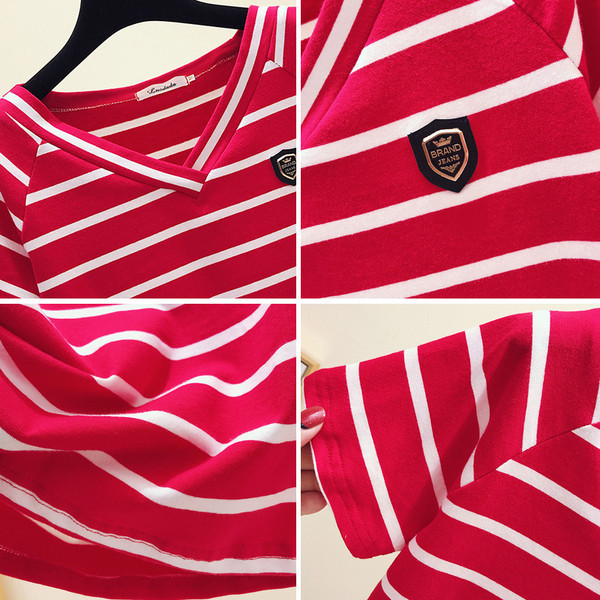 Κομψή μπλούζα με κοντό μανίκι και ντεκολτέ σε σχήμα V σε τρία χρώματα