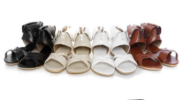 Sandale de dama moderne din piele ecologica in patru culori