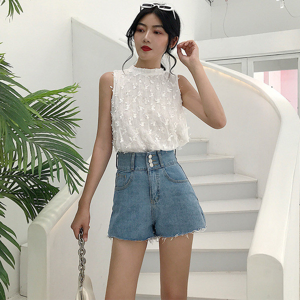 Modern női nadrág magas derékkal és zsebekkel