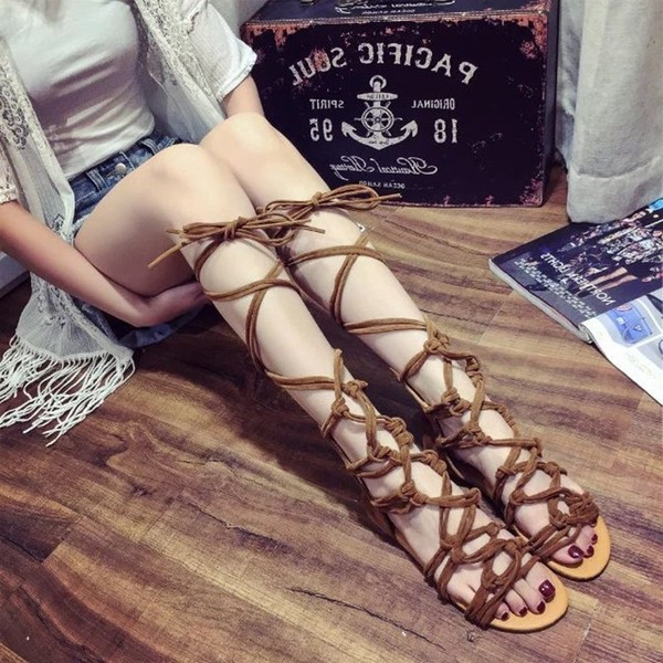 Modern női fűzős szandál három színben