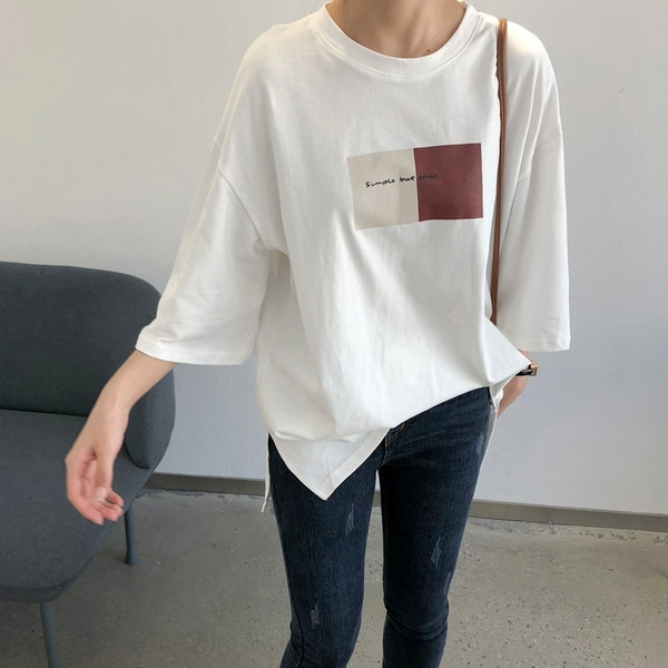 Tricou casual dama in alb si negru