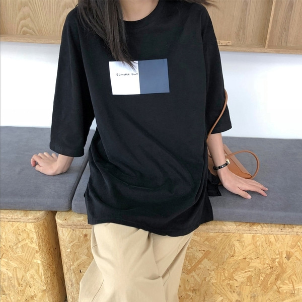 Tricou casual dama in alb si negru