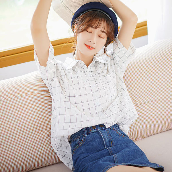 Női alkalmi ing rövid ujjal és zsebbel