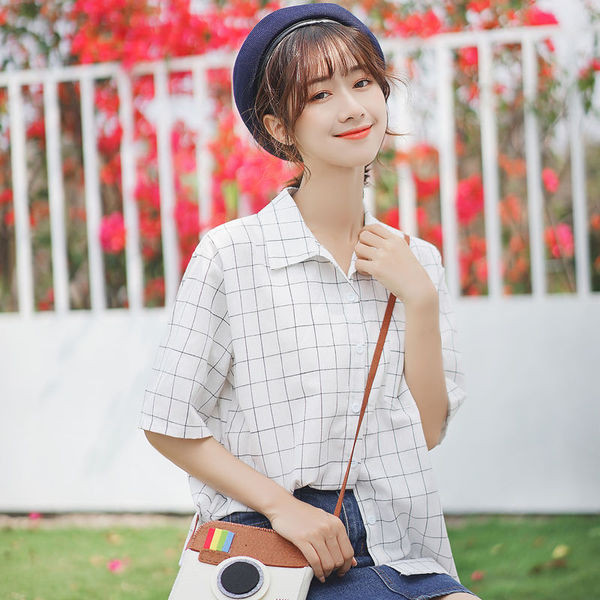 Női alkalmi ing rövid ujjal és zsebbel