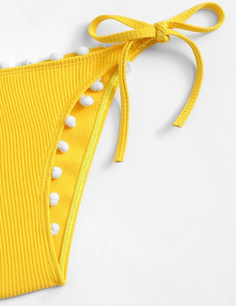 ÚJ kétrészes fürdőruha háromszög alakú felsővel, fehér és sárga színben