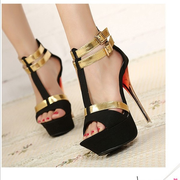 Κομψά ψηλά τακούνια κυρίες σε τρία χρώματα