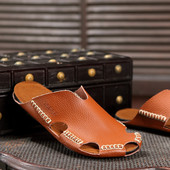 Öko bőrből készült modern férfi papucs többféle színben