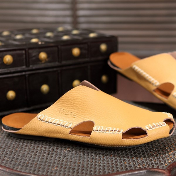 Öko bőrből készült modern férfi papucs többféle színben