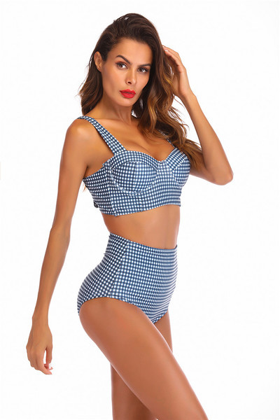 Costum de baie modern de damă din două piese cu talie înaltă