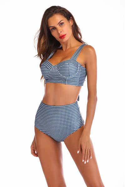 Costum de baie modern de damă din două piese cu talie înaltă