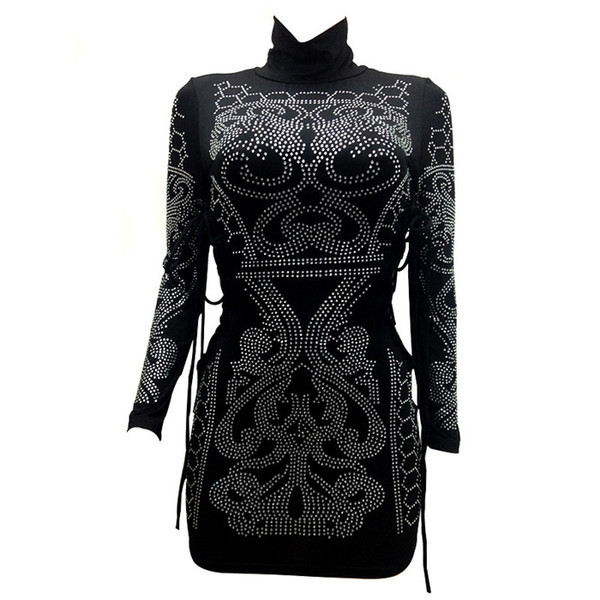 Rochie de dama model nou cu cravate si pietre in negru si rosu