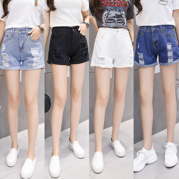 Дамски къси панталони с висока талия в четири цвята