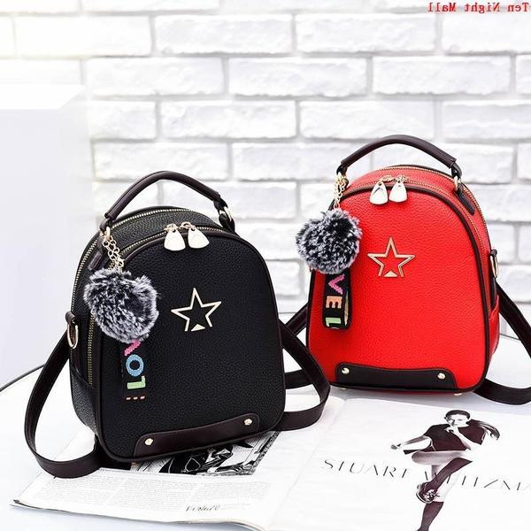 Rucsac modern de dama in mai multe culori cu element de puf