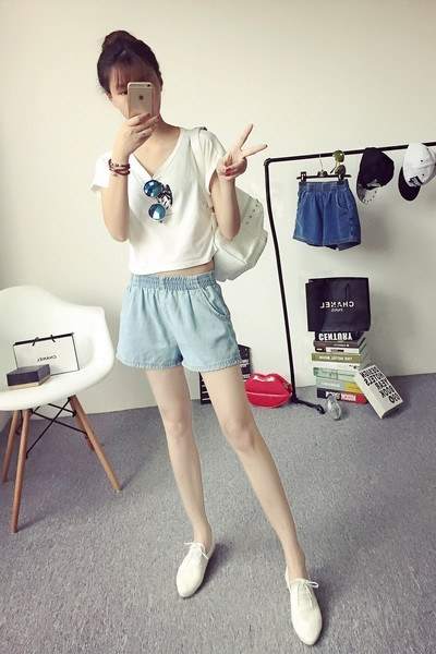 Pantaloni elastic de dama cu buzunare in trei culori