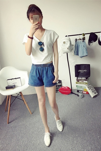 Pantaloni elastic de dama cu buzunare in trei culori