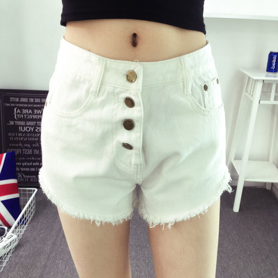 Női rövidnadrág magas derékkal, gombokkal, négy színben