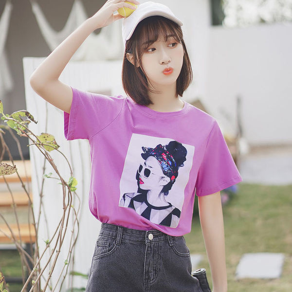 Tricou casual dama cu imprimeu mov