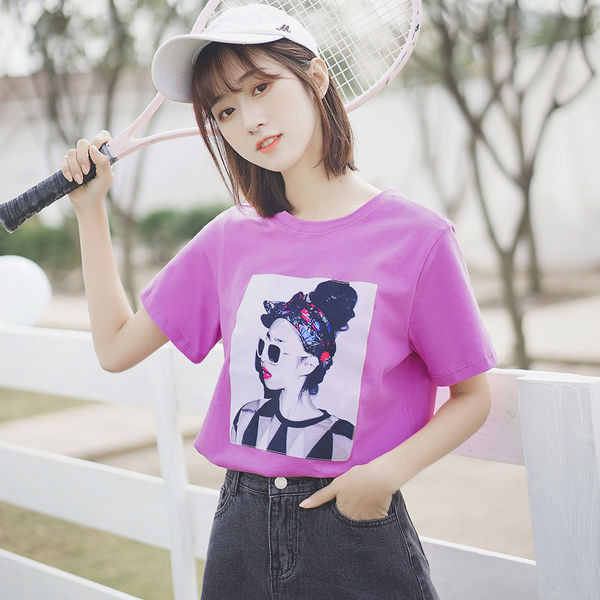 Tricou casual dama cu imprimeu mov