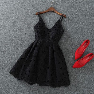 Rochie scurta de dama eleganta cu bretele subtiri in trei culori