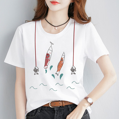 Bluză de damă modernă cu decolteu O în două culori cu aplicație