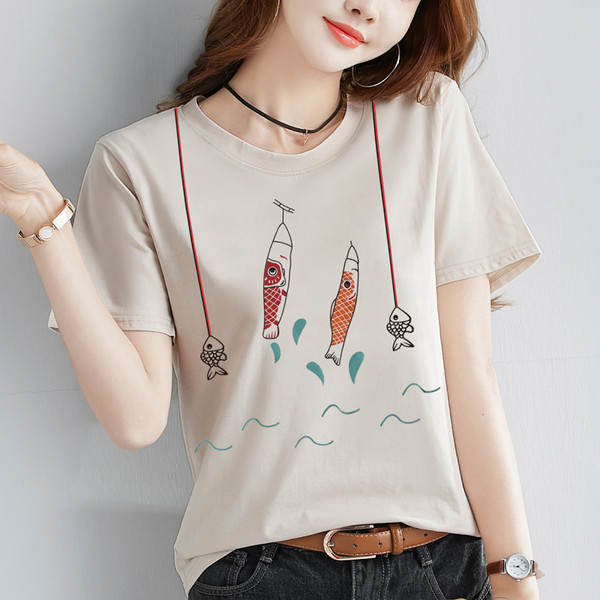 Bluză de damă modernă cu decolteu O în două culori cu aplicație