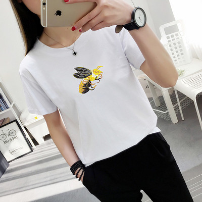 Hímzéssel, O-nyakú női blúz több színben