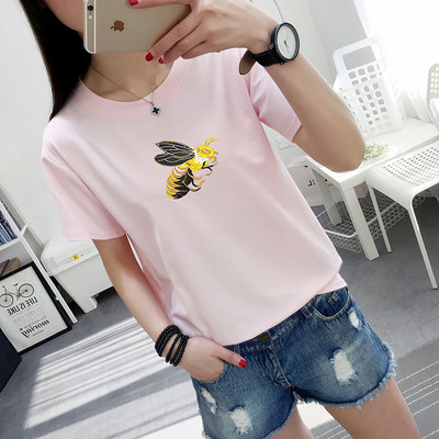 Hímzéssel, O-nyakú női blúz több színben