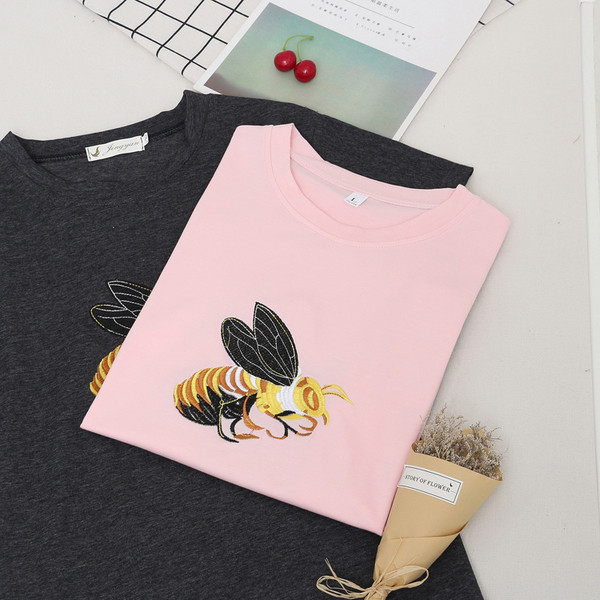 Hímzéssel, O-nyakú női blúz több színben