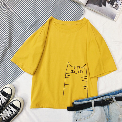 Καθημερινή γυναικεία μπλούζα με κοντό μανίκι και Ο-λαιμόκοψη σε διάφορα χρώματα