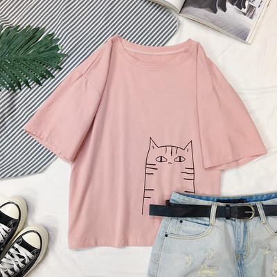 Καθημερινή γυναικεία μπλούζα με κοντό μανίκι και Ο-λαιμόκοψη σε διάφορα χρώματα