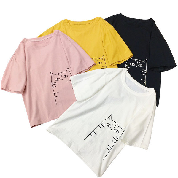 Καθημερινή γυναικεία μπλούζα με κοντό μανίκι και Ο-λαιμόκοψη σε διάφορα χρώματα