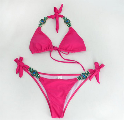 ΝΕΟ μαγιό γυναικών με διακόσμηση από πέτρες σε τρία χρώματα