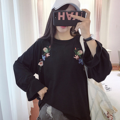 Κομψή μπλούζα με μακριά μανίκια και κεντήματα σε διάφορα χρώματα