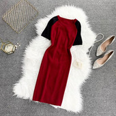 Rochie casual de dama cu decolteu O si maneci scurte in trei culori