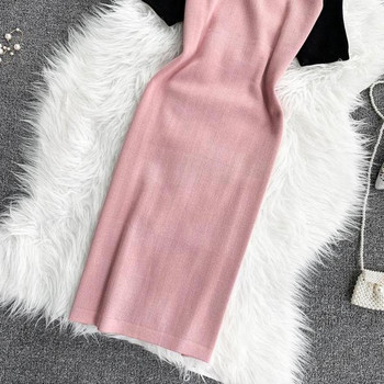 Rochie casual de dama cu decolteu O si maneci scurte in trei culori