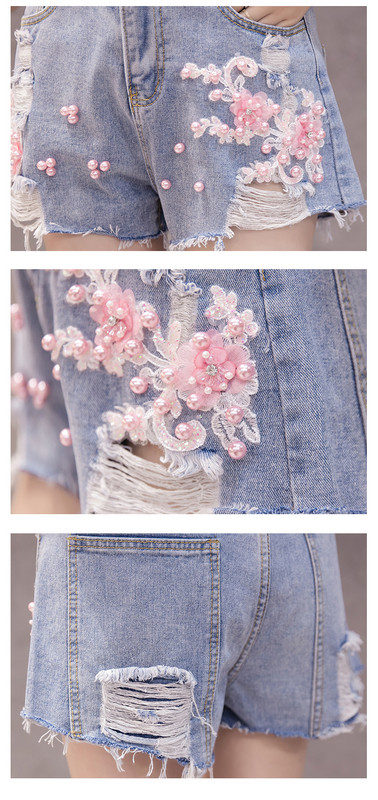 Női topikus nadrág magas derékkal és gyöngyökkel