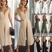 Modern női jumpsuit rövid ujjal, négy színben