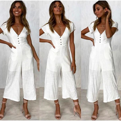 Modern női jumpsuit rövid ujjal, négy színben