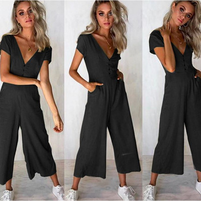 Modern női jumpsuit rövid ujjal, négy színben