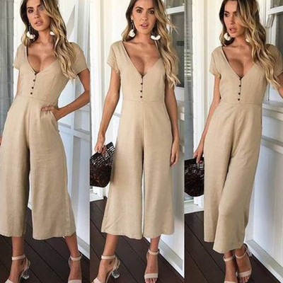 Modern női jumpsuit rövid ujjal, négy színben