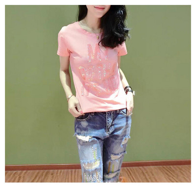 Tricou de dama modern in mai multe culori cu paiete