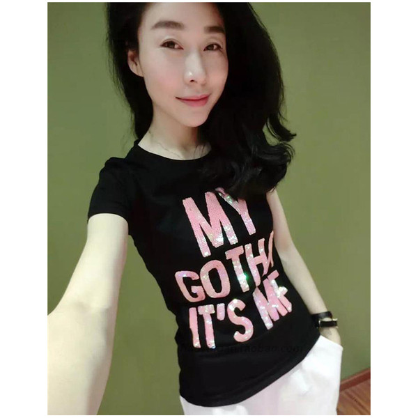 Tricou de dama modern in mai multe culori cu paiete