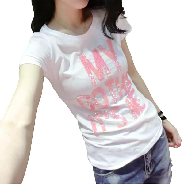 Tricou de dama modern in mai multe culori cu paiete