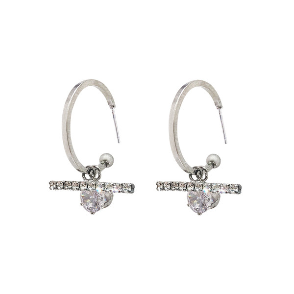 Cercei eleganti de dama cu pietre decorative-doua culori