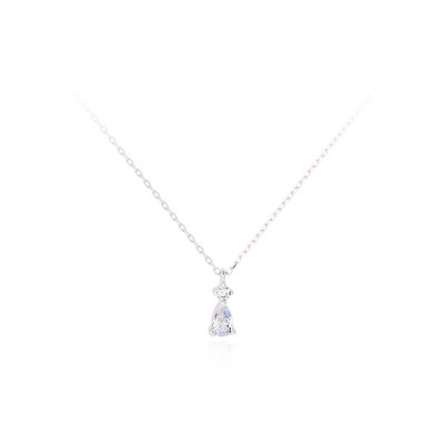 Κομψό κολιέ της κυρίας σε ασημί με κρεμαστό κόσμημα