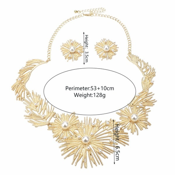 Modern női szett fülbevalóval és nyaklánccal, három színben