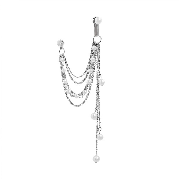 Hosszú női fülbevaló díszítő kövekkel és gyöngyökkel